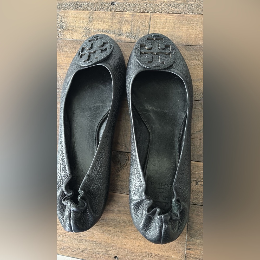 Tory Burch Black Leather Flats